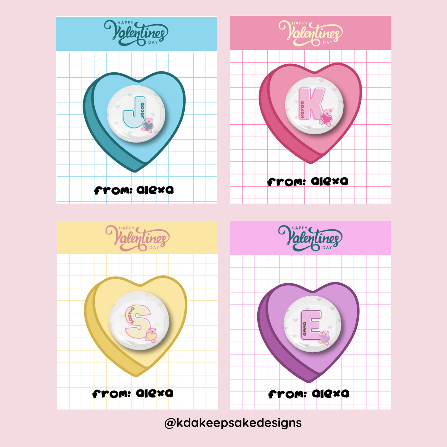 Valentine's Day Button Pins