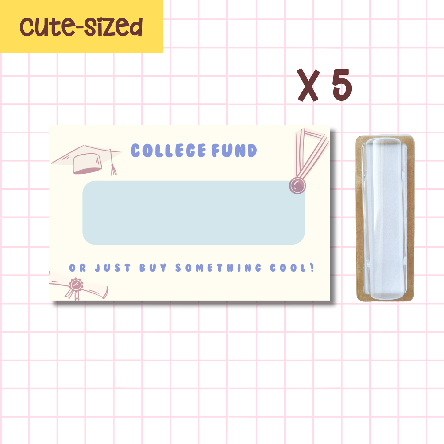 Bundles - Cute sized College fund money card (set of 5)