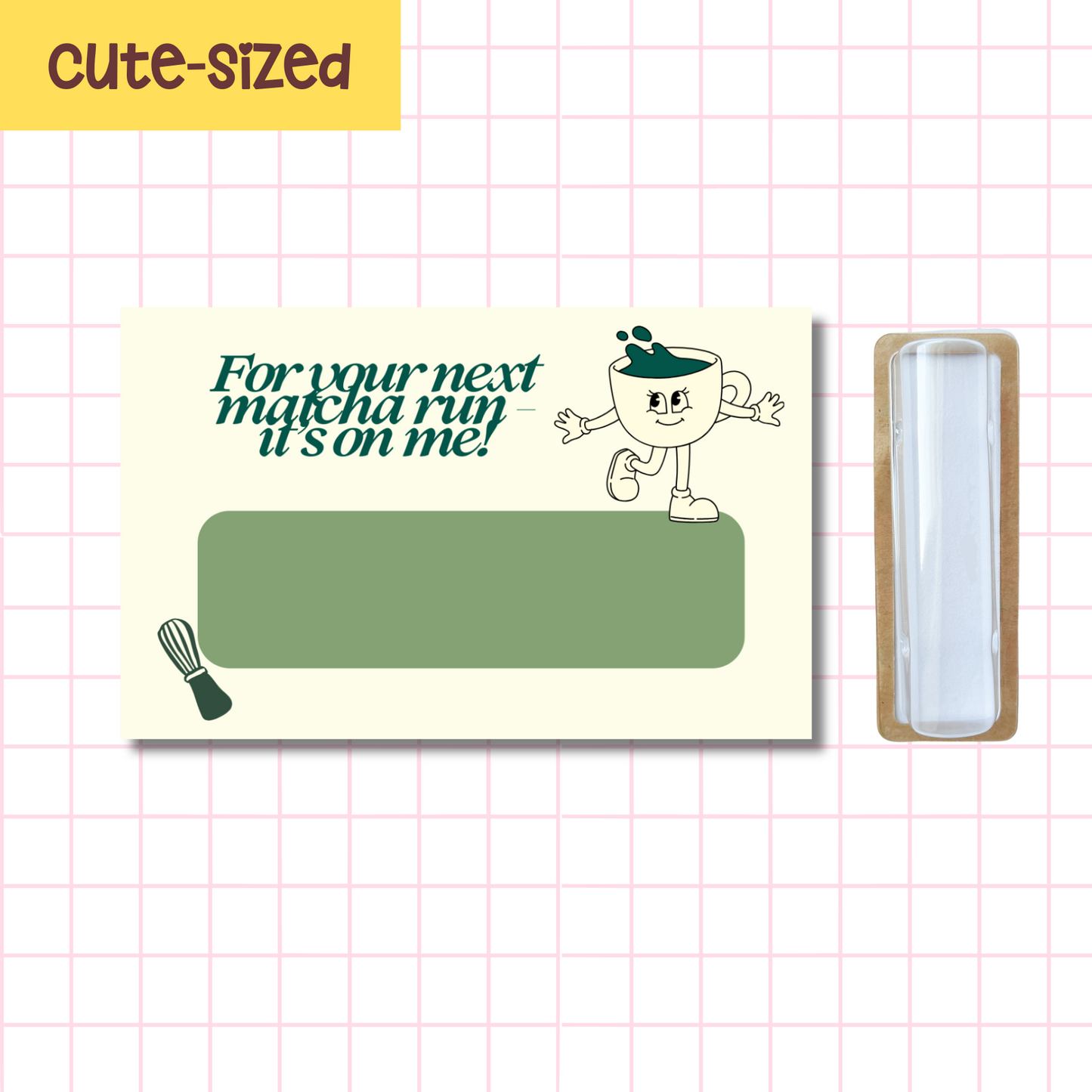 Cute Sized Matcha Birthday Card