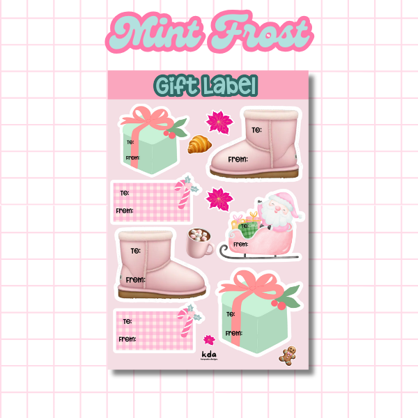 Christmas Gift Label  - Mint Frost