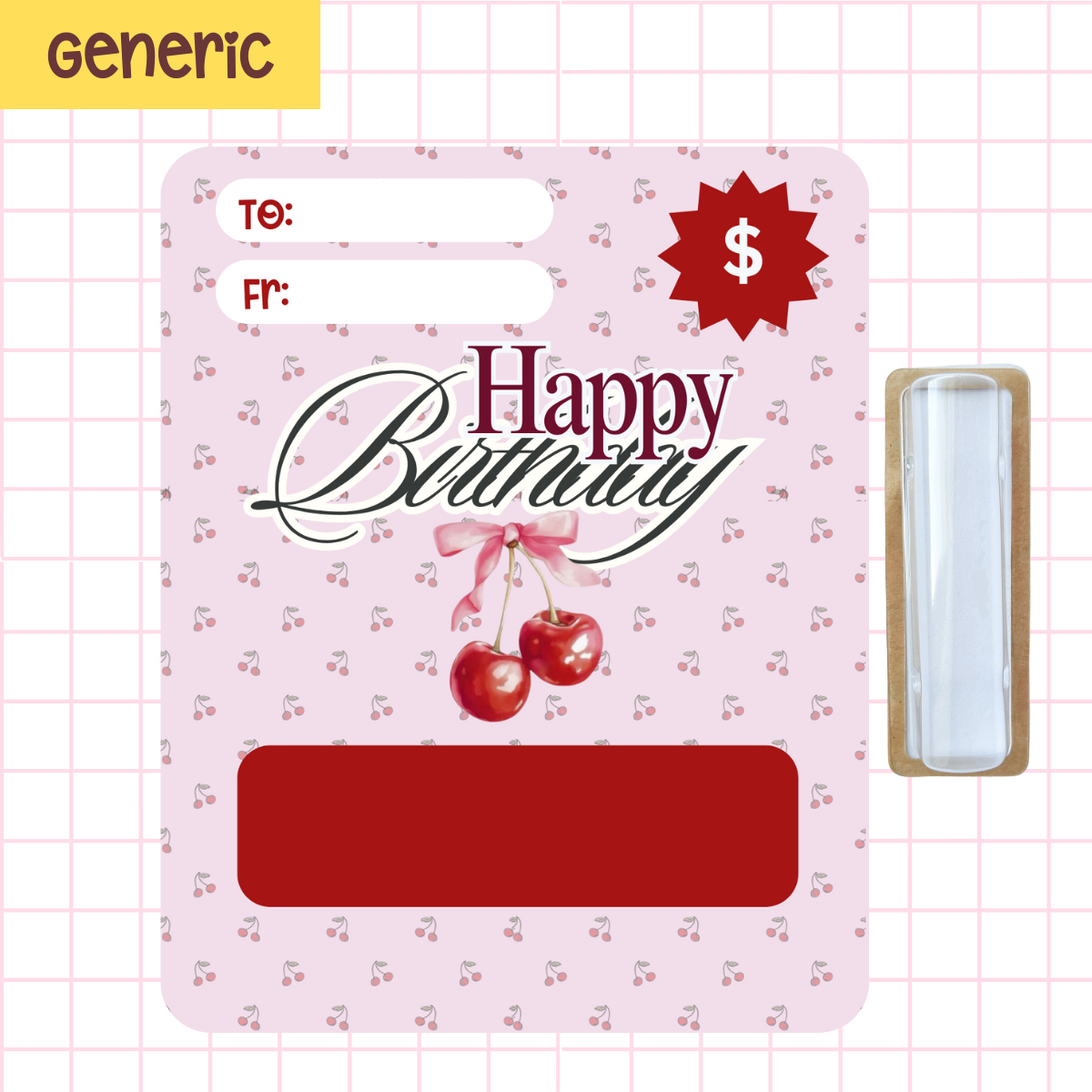 Hot Cherry Money Birthday Card
