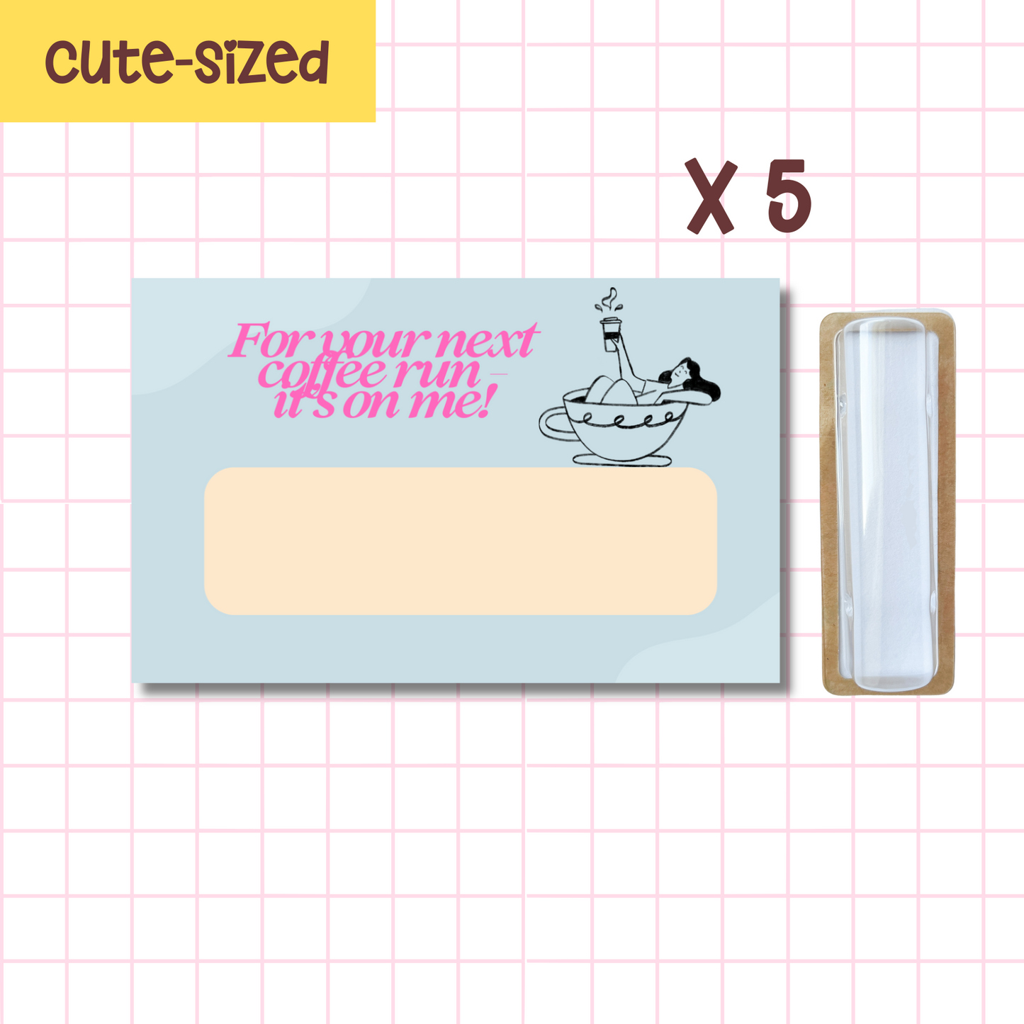 Bundles - Cute sized Coffee run money card (set of 5)