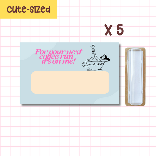 Bundles - Cute sized Coffee run money card (set of 5)