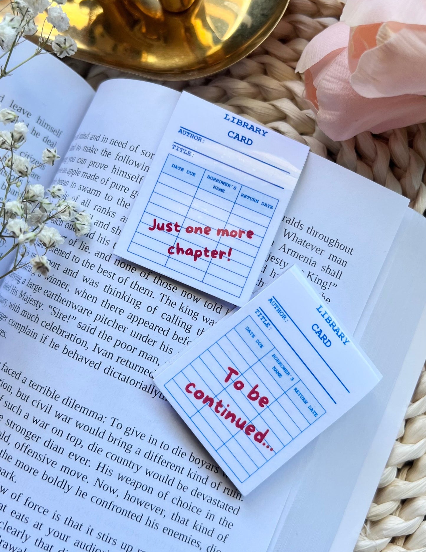Library Card Magnetic Bookmarks