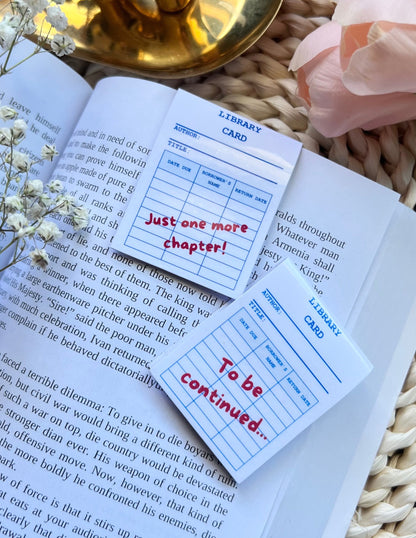 Library Card Magnetic Bookmarks