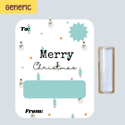 Teal Snowman  Money Greeting Card
