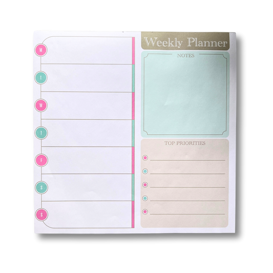 Weekly Planner Notepad Plain *Free U.S. shipping