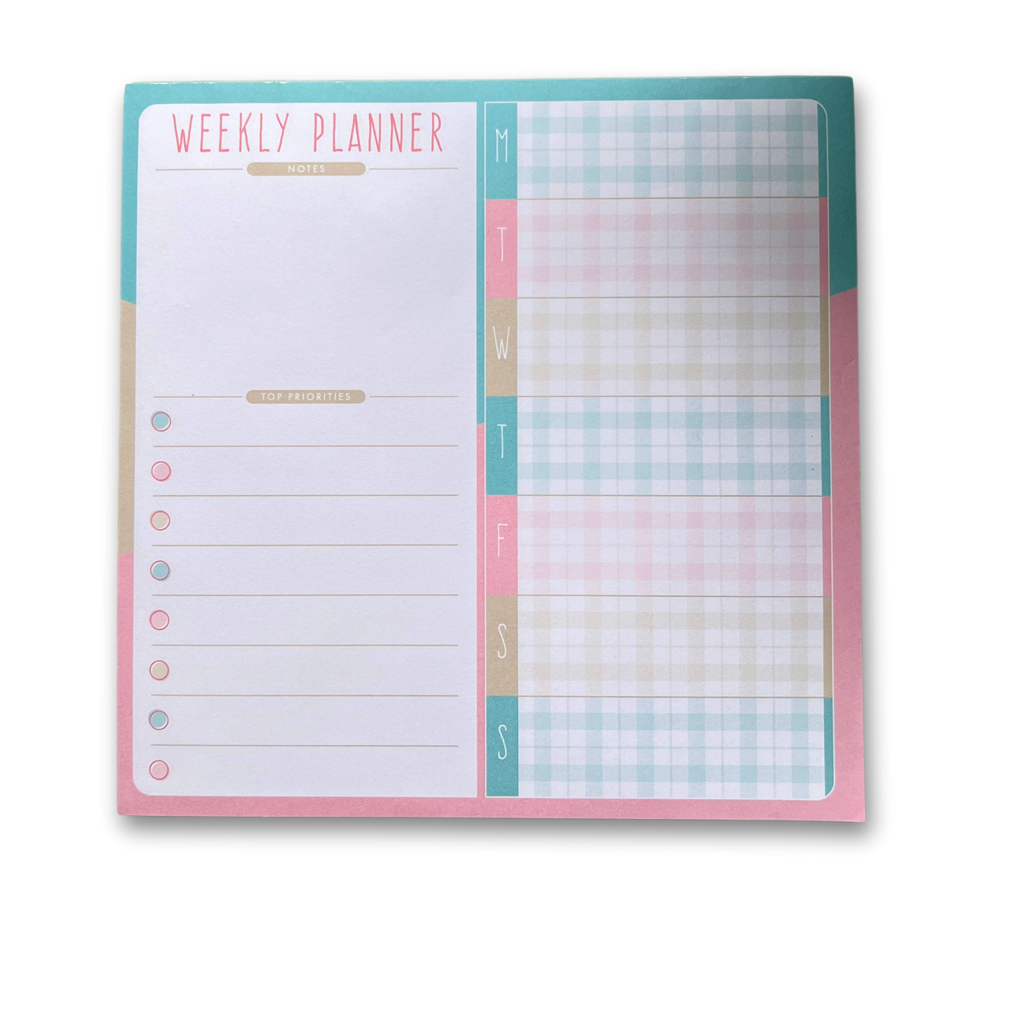 Weekly Planner Notepad Gingham * Free U.S. shipping