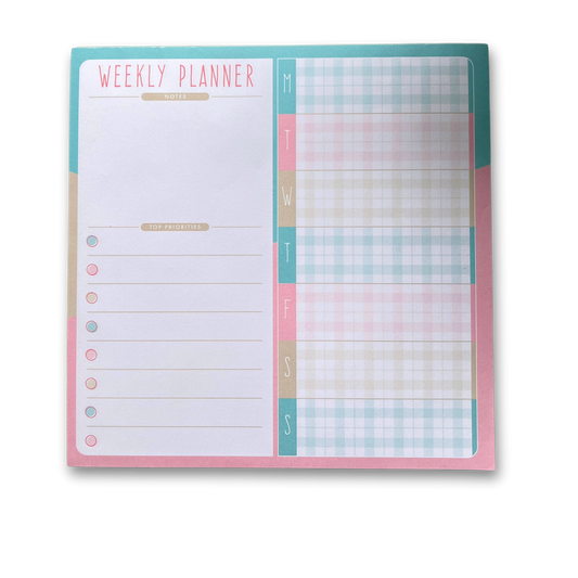 Weekly Planner Notepad Gingham * Free U.S. shipping